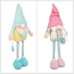 Decorative Standing Easter Gnomes - Set of Two - 24 Inch. NWT